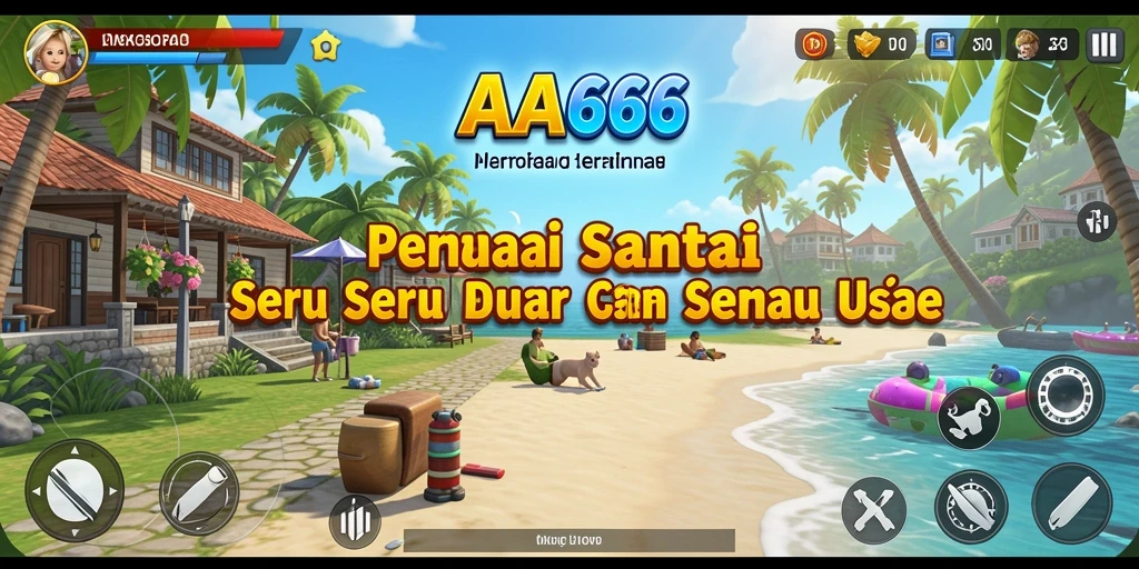 Tampilan seru gameplay AA666 dengan warna cerah dan tantangan menarik.