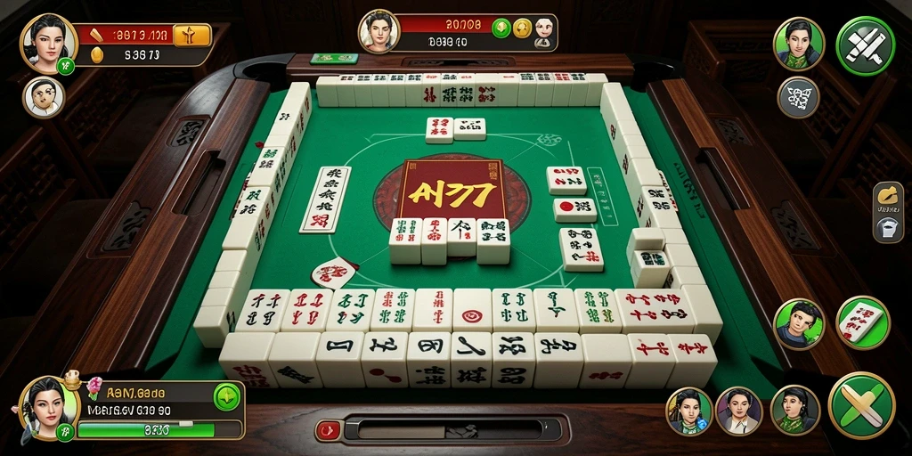 Tangkapan layar AN777 menampilkan gameplay Mahjong yang menantang dan menarik.