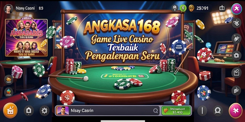 Tampilan gameplay Live Casino yang mengasyikkan di ANGKASA168.