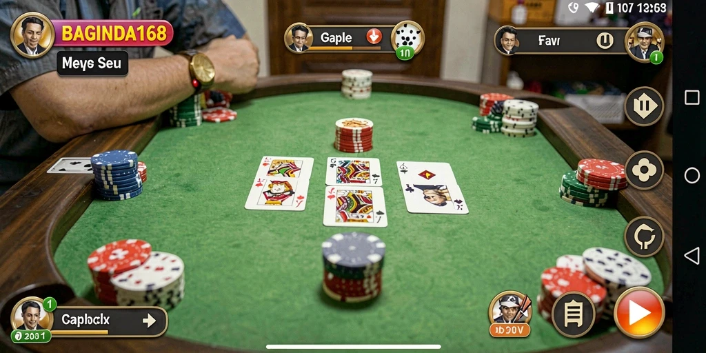 Gambaran seru gameplay Gaple di BAGINDA168.