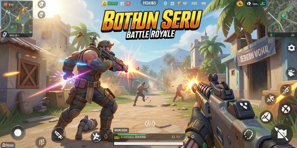 Tampilan gameplay seru dari HOKI65 dalam pertarungan Battle Royale.