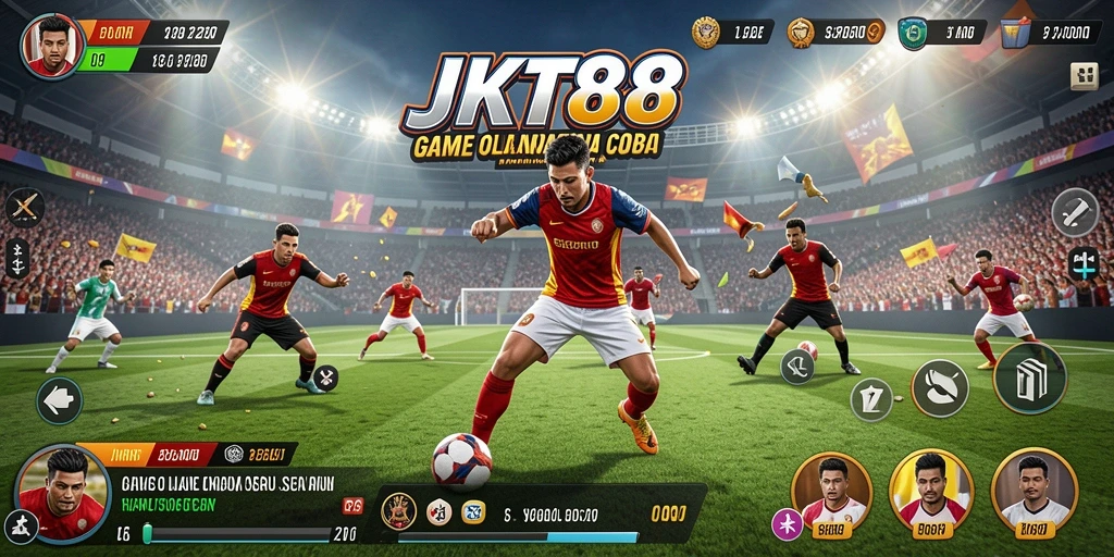 Tangkapan layar menunjukkan gameplay seru di JKT88 dengan aktivitas olahraga yang mendebarkan.