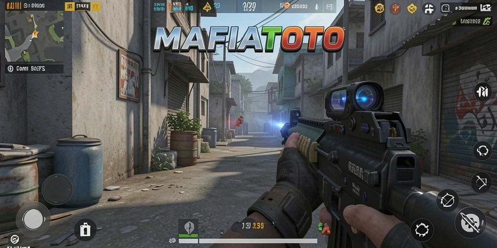 Tampilan gameplay FPS MAFIATOTO dengan aksi yang mendebarkan.