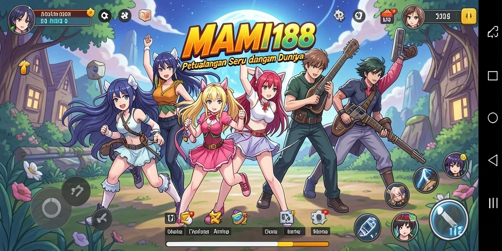 Tampilan gameplay menarik dengan karakter Anime yang ceria.