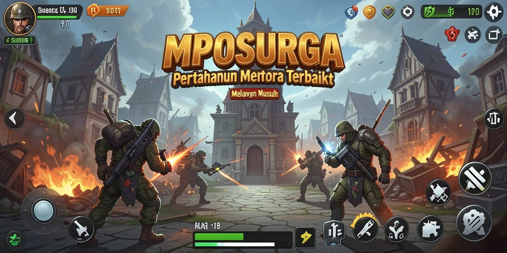 Tampilan gameplay seru dari MPOSURGA Tower Defense.