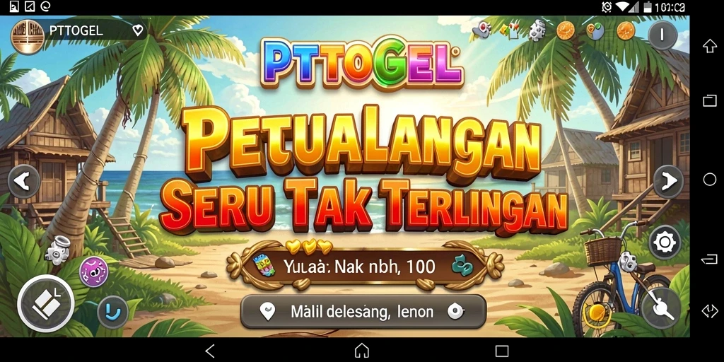 Tangkapan layar utama PTTOGEL menampilkan aksi gameplay yang seru dan menantang.