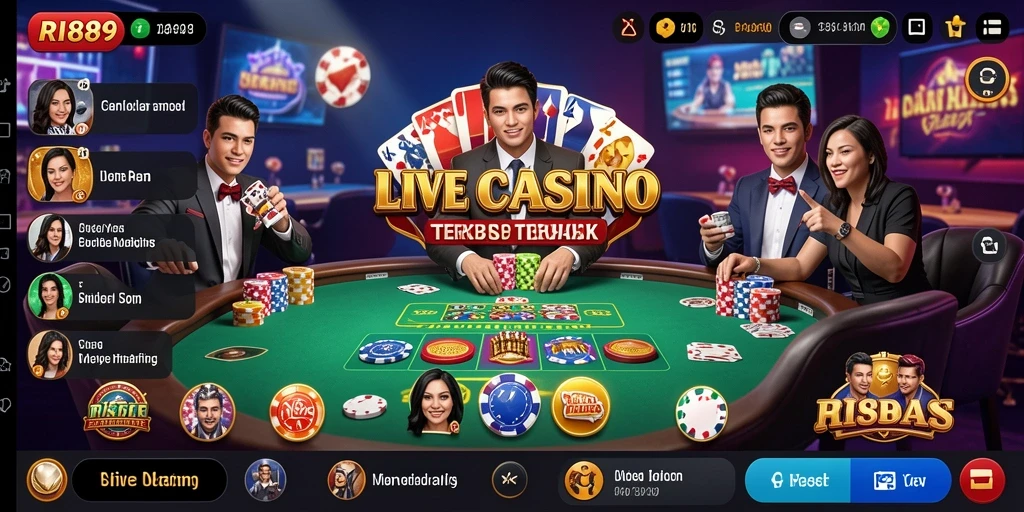 Tampilan utama RI889 menunjukkan gameplay Live Casino yang mengesankan.