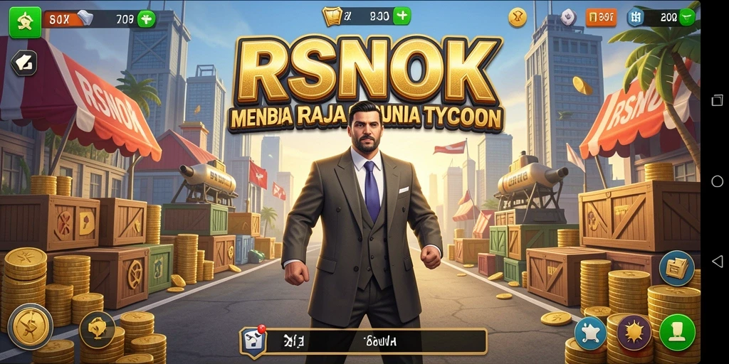 Screenshot utama RSNOK menampilkan gameplay Tycoon yang menarik.