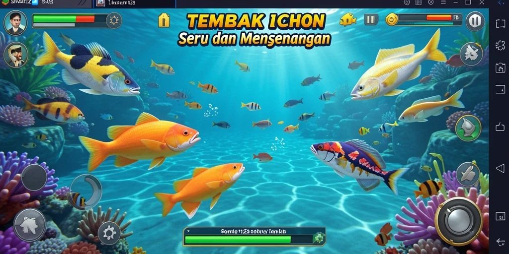Tangkapan layar utama SINAR123 menunjukkan aksi seru dalam permainan Tembak Ikan.